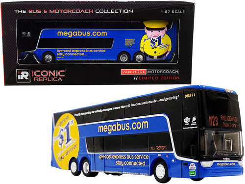 TEMSA TS 35E Coach Bus Yellow Yankee Trails The Bus & Motorcoach  Collection 1/87 Diecast Model by Iconic Replicas 