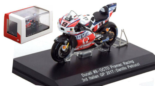 1/43 Ducati GP17 #9 - OCTO Pramac Racing 3rd Italian GP 2017 Danilo Petrucci model car by Spark