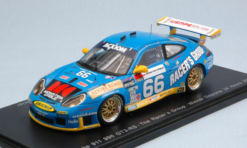 1/43 Porsche 911 GT3 RS n.66 Winner 24H of Daytona 2003 J. Bergmeister - T. Bernhard - M. Schrom - K. Buckler model car by Spark