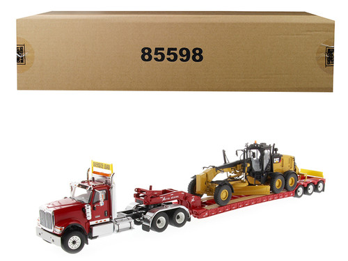 International HX520 Tandem Tractor Red with XL 120 Lowboy Trailer