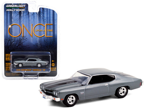 1970 Chevrolet Chevelle SS 454 Dark Gray with Black Stripes "Once Upon A Time" (2011-2018) TV Series "Hollywood Series" Release 30 1/64 Diecast Model Car by Greenlight
