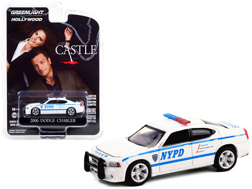 2006 Dodge Charger White "New York City Police Department" (NYPD) "Castle" (2009-2016) TV Series "Hollywood Series" Release 30 1/64 Diecast Model Car by Greenlight