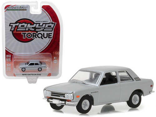 1970 Datsun 510 Silver Tokyo Torque Series 2 1/64 Diecast Model