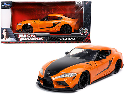 1/24 Toyota Supra Orange with Black Stripes "Fast & Furious 9 F9" (2021) Movie Diecast Model Car