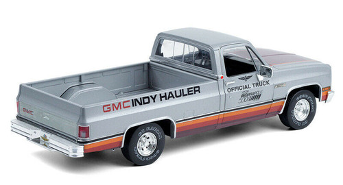 1981 GMC Sierra Classic 1500 Pickup Truck Silver with Stripes "65th Annual Indianapolis 500 Mile Race" Official Truck 1/18 Diecast Model Car by Greenlight