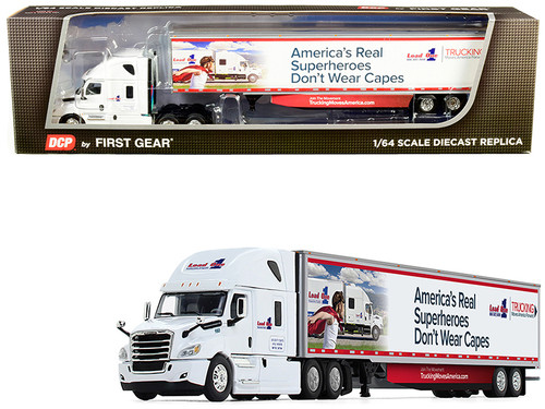 2018 Freightliner Cascadia High-Roof Sleeper Cab with 53' Utility Trailer with Side Skirts "Load One LLC." 1/64 Diecast Model by DCP/First Gear
