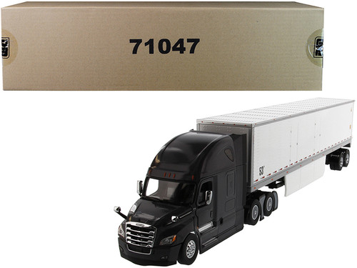 No73ミニカー1/50 箱ありTrendsetters in Trailers Freightliner New Cascadia Sleeper Cab Black with 53' Dry Van