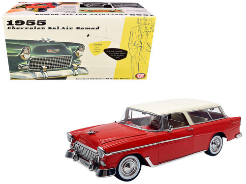1/18 1955 Chevrolet Chevy Bel Air Belair Nomad (Red) Diecast Car Model