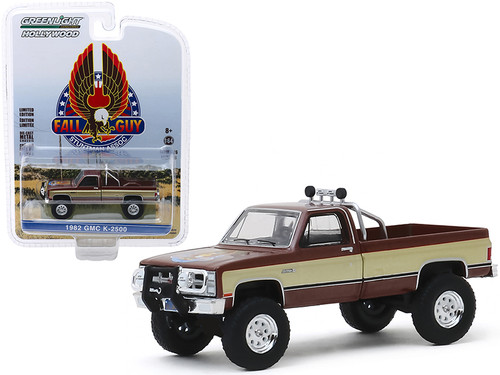 1982 GMC K-2500 Pickup Truck Brown Metallic with Gold Stripes "Fall Guy Stuntman Association" "The Fall Guy" (1981-1986) TV Series "Hollywood Series" Release 26 1/64 Diecast Model Car by Greenlight