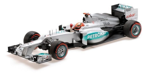 1/18 Minichamps Michael Schumacher - 2012 Mercedes-Benz AMG Peteronas W03 Pole GP (silver) Diecast Car Model