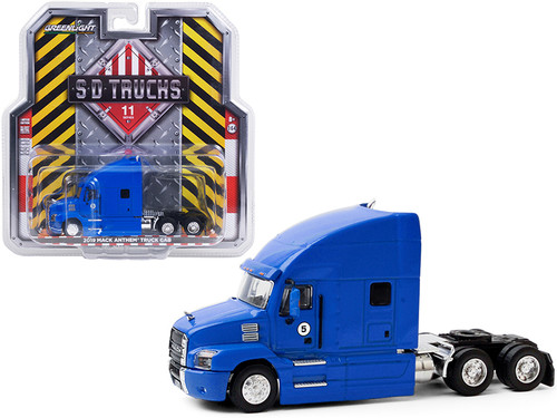 2019 Mack Anthem Truck Cab #5 Blue "S.D. Trucks" Series 11 1/64 Diecast Model by Greenlight