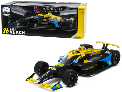 Dallara Indy Car #26 Zach Veach "Gainbridge" "Andretti Autosport" NTT IndyCar Series (2020) 1/18 Diecast Model Car by Greenlight