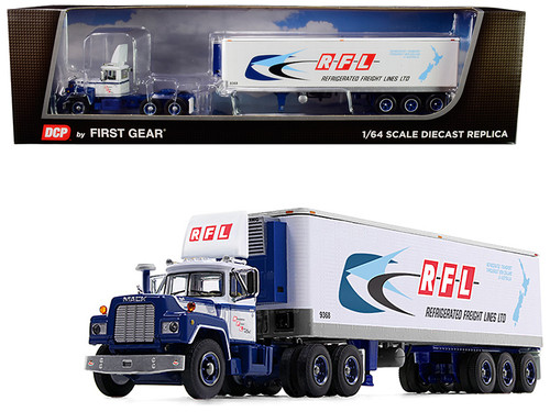Mack R Day Cab with 40' Vintage Reefer Refrigerated Tri-Axle Trailer "RFL Refrigerated Freight Lines Ltd" 31th in a "Fallen Flag Series" 1/64 Diecast Model by DCP/First Gear
