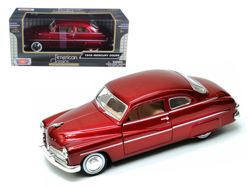 1949 Mercury Red 1/24 Diecast Car Model by Motormax
