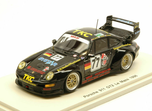 1/43 Porsche 911 GT2 n.77 Le Mans 1996 T. Suzuki - G. Kuster - M. Jurasz model car by Spark