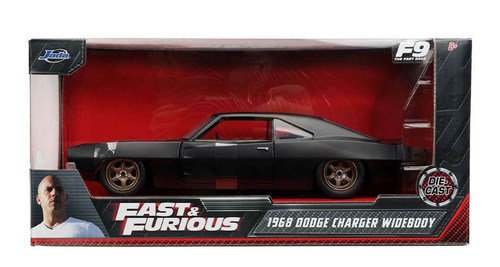 Dom's 1968 Dodge Charger Widebody Matt Black "Fast & Furious 9 F9" (2021) Movie 1/24 Diecast Model Car by Jada