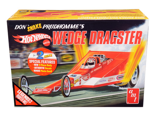Skill 3 Model Kit Don "Snake" Prudhomme's Wedge Dragster "Coca-Cola" "Hot Wheels" "Legends of the Quarter Mile" 1/25 Scale Model by AMT