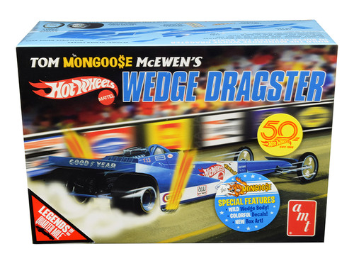 Skill 3 Model Kit Tom "Mongoose" McEwen’s Wedge Dragster "Hot Wheels 50th Anniversary" "Legends of the Quarter Mile" 1/25 Scale Model by AMT