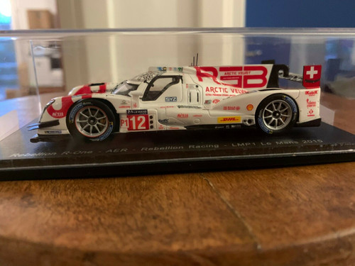 1/43 Rebellion R-One - AER n.12 LMP1 Rebellion Racing N. Prost - N. Heidfeld - M. Beche model car by Spark