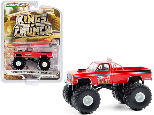 1987 Chevrolet Silverado Monster Truck "Crimson Giant" Red "Kings of Crunch" Series 8 1/64 Diecast Model Car by Greenlight