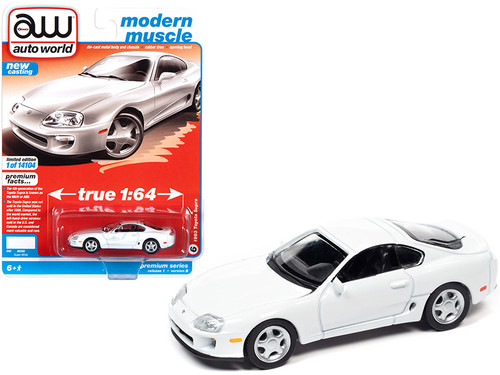 1993 Toyota Supra Super White "Modern Muscle" Limited Edition to 14104 pieces Worldwide 1/64 Diecast Model Car by Autoworld