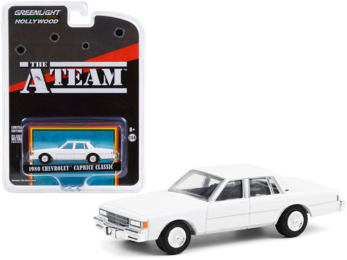 1980 Chevrolet Caprice Classic White "The A-Team" (1983-1987) TV Series "Hollywood Special Edition" 1/64 Diecast Model Car by Greenlight