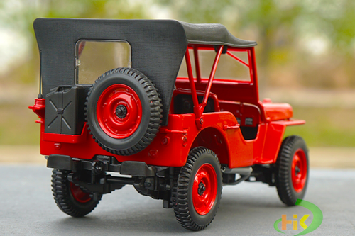 1/18 Norev 1924 Willys Jeep 1/4 Quarter Ton (Red) Diecast Car Model