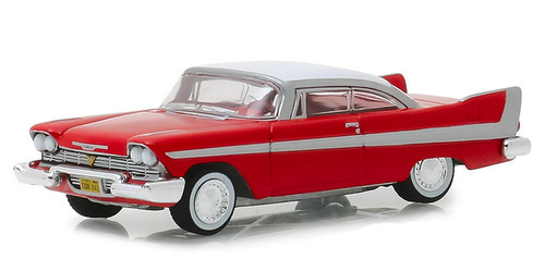 1/64 Greenlight 1958 Plymouth Fury (Red with White Top) "Christine" (1983) Movie Diecast Car Model