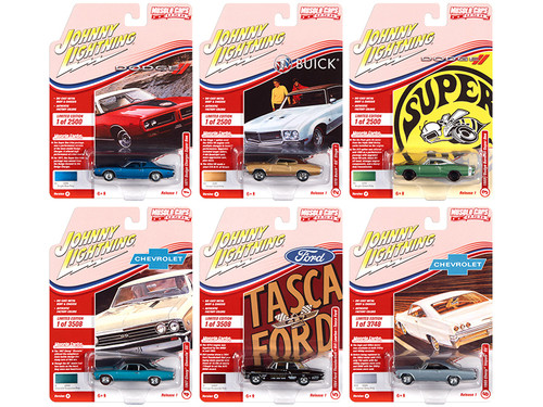Muscle Cars USA 2021 Set A of 6 Cars Release 1 1/64 Diecast Model Cars by Johnny Lightning