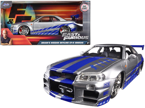 1/24 Jada Brian's Nissan GTR Skyline R34 RHD (Right Hand Drive