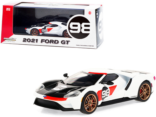 2021 Ford GT #98 Tribute to Ford MKII Ken Miles and Lloyd Ruby 24H of Daytona (1966) "Ford GT Heritage Edition" 1/43 Diecast Model Car by Greenlight