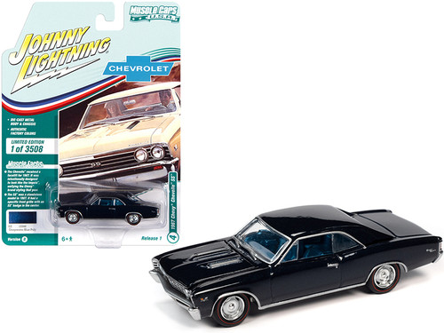 1967 Chevrolet Chevelle SS Deepwater Blue Metallic with Blue Interior Limited Edition to 3508 pieces Worldwide "Muscle Cars USA" Series 1/64 Diecast Model Car by Johnny Lightning