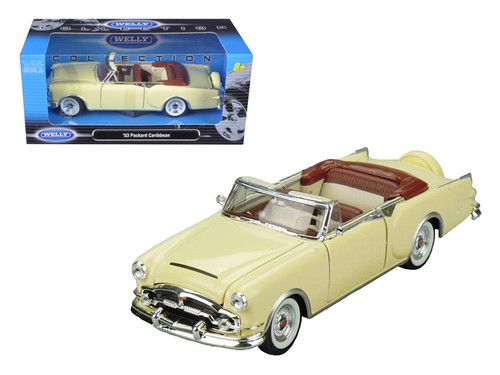 1953 Packard Caribbean Convertible Cream 1/24 Diecast Model Car by Welly