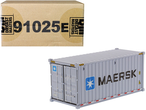 20' Dry Goods Sea Container "MAERSK" Gray "Transport Series" 1/50 Model by Diecast Masters