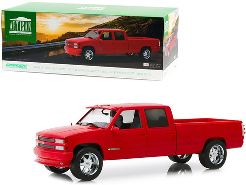 1997 Chevrolet Silverado 3500 Custom Pickup Truck Victory Red 1/18 Diecast Model Car by Greenlight