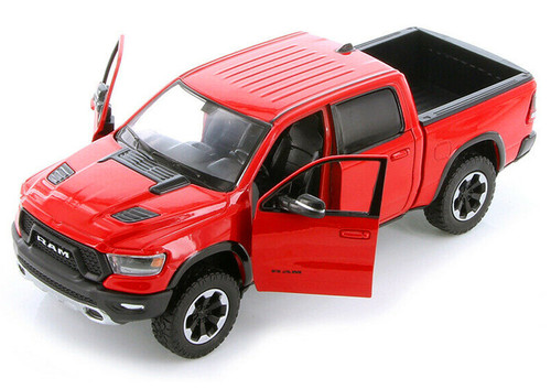 1/24 Motormax 2019 RAM 1500 Rebel Crew Cab Pickup Truck Red Diecast Car Model