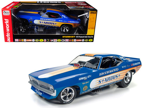 Don Schumacher's 1972 Plymouth Cuda Stardust (Bobby Rowe) Funny Car Limited Edition to 750pcs 1/18 Model Car by Autoworld