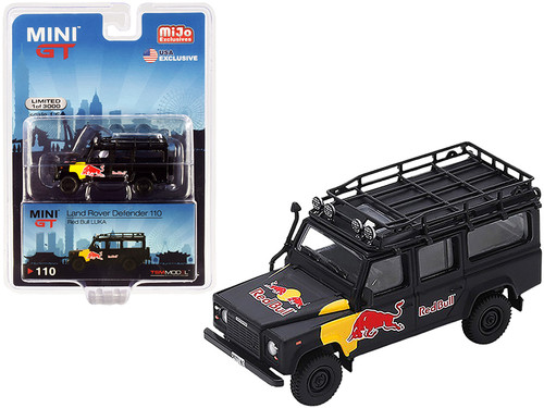 Land Rover Defender 110 "Red Bull LUKA" Black Limited Edition to 3000 pieces Worldwide 1/64 Diecast Model Car by True Scale Miniatures
