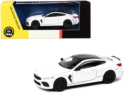 BMW M8 Coupe Alpine White with Black Top 1/64 Diecast Model Car by
