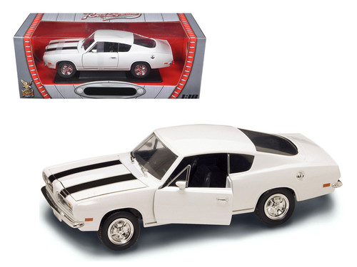 1969 Plymouth Barracuda 383 White 1/18 Diecast Car by Road Signature
