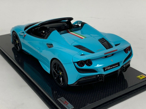 1/18 MR Collection Ferrari F8 Tributo Spider (Baby Blue w/ Italian Flag Stripe) One Off Resin Car Model