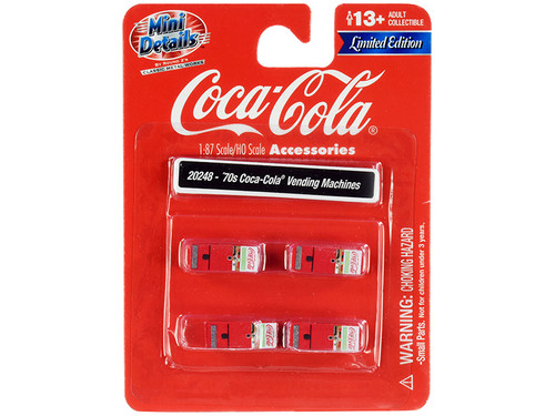 1970's "Coca-Cola" Vending Machines 4 piece Accessory Set for 1/87 (HO) Scale Models by Classic Metal Works