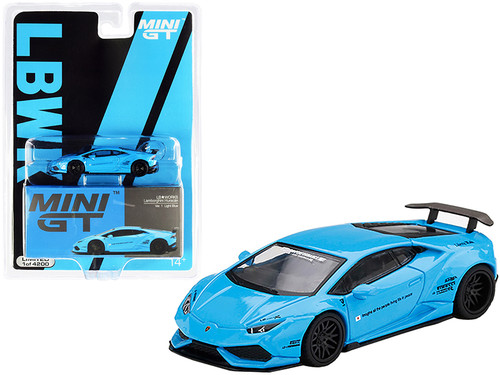 Lamborghini Huracan Ver. 1 LB Works Light Blue Limited Edition to 4200 pieces Worldwide 1/64 Diecast Model Car by True Scale Miniatures