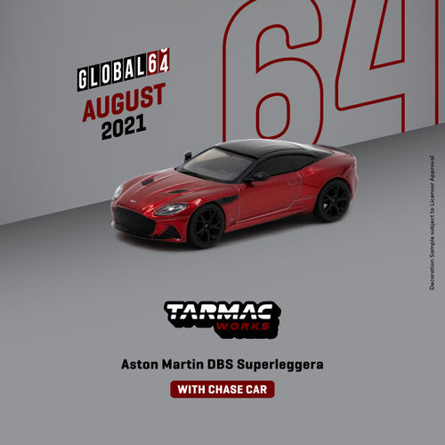 1/64 Aston Martin DBS Superleggera Red Metallic T64G-004-RE Diecast Car Model (Tarmac Works)