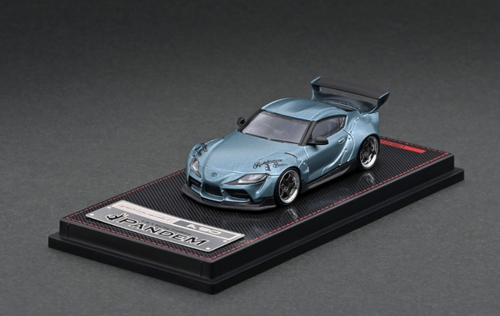 1/64 Toyota PANDEM Supra (A90) Diecast Car Model Matte Blue Gray Metallic IG2334 (Ignition Model)