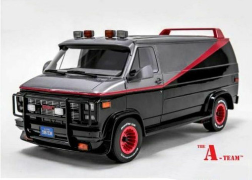 No258ミニカー1/18箱あり A TEAM 1983 GMC VANDURA 1/12 Scale 1983 GMC Vandura Black 