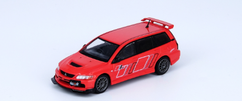 1/64 INNO64 MITSUBISHI LANCER EVO IX WAGON 2005 RALLIART Red Diecast Car Model