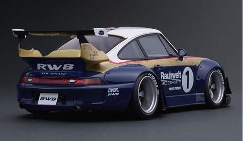  1/43 Ignition Model Porsche RWB 993 White/Gold/Blue Resin