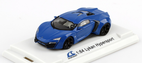  1/64 SMALLCARART W Motor Lykan Blue Diecast Car Model