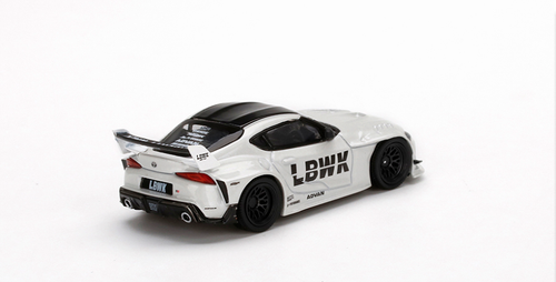 Toyota GR Supra LB WORKS Off White Metallic with Black Top Limited Edition to 2400 pieces Worldwide 1/64 Diecast Model Car by True Scale Miniatures